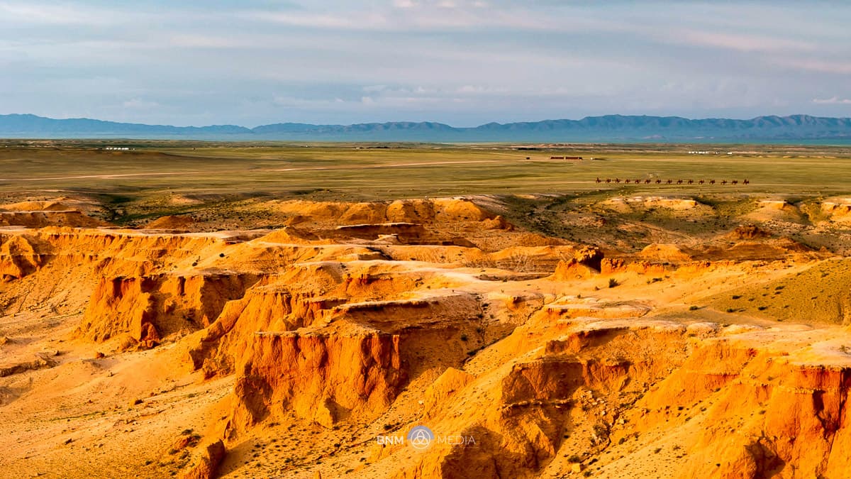 Bayanzag Flaming Cliffs landscape in Mongolia